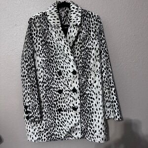 Free People Dalmatian Print Double‎ Breasted Jacket Size Medium